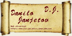 Danilo Janjetov vizit kartica